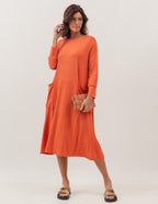 VESTIDO MIDI MILÃO TERRACOTA