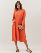 VESTIDO MIDI MILÃO TERRACOTA