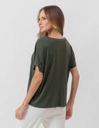 Blusa Transpassada Verde Militar