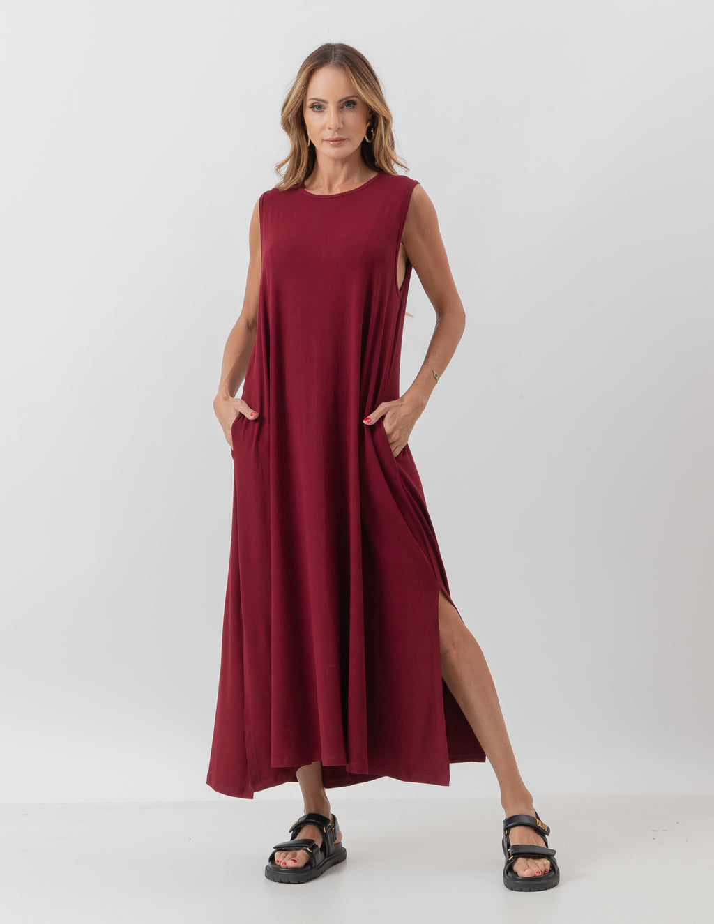 Vestido Longo Clara Bordô