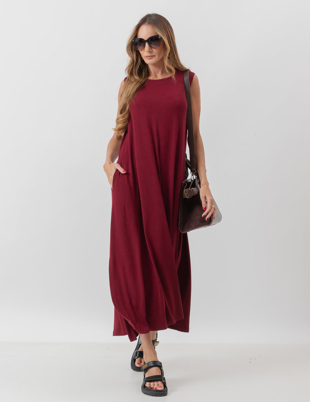 Vestido Longo Clara Bordô