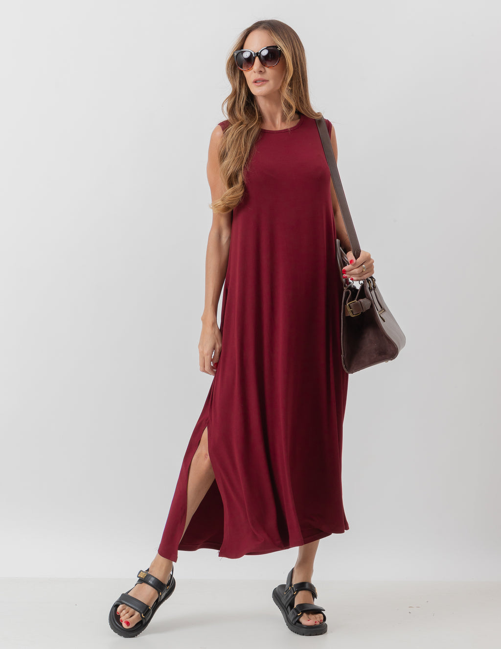 Vestido Longo Clara Bordô