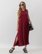 Vestido Longo Clara Bordô