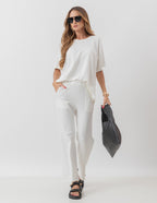 Conjunto Elisa Off White em Moletinho