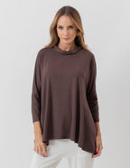 Blusa Gola Boba Oversized Marrom