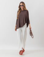 Blusa Gola Boba Oversized Marrom