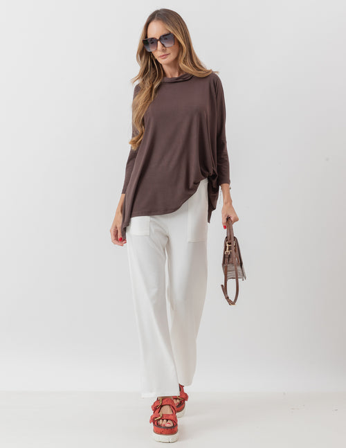 Blusa Gola Boba Oversized Marrom