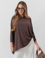 Blusa Gola Boba Oversized Marrom