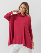 Blusa Gola Boba Oversized Bordô