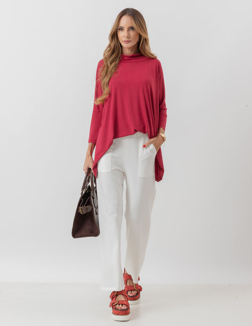 Blusa Gola Boba Oversized Bordô