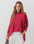 Blusa Gola Boba Oversized Bordô