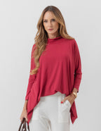 Blusa Gola Boba Oversized Bordô