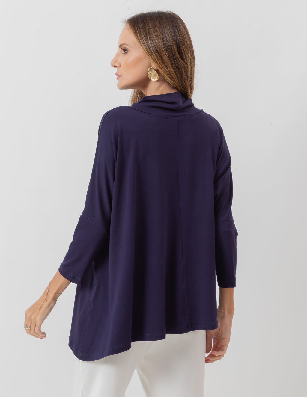 Blusa Gola Boba Oversized Azul Marinho