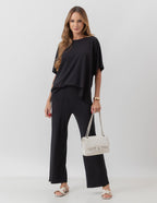 Conjunto Elisa Preto em Moletinho