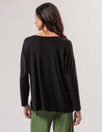 Conjunto Blusa Emma Preta e Calça Panamá Verde Militar