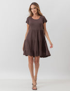 Vestido Curto Manuela Marrom
