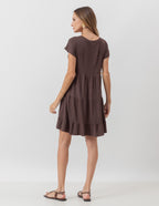 Vestido Curto Manuela Marrom