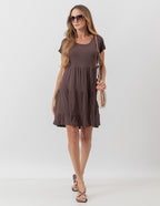 Vestido Curto Manuela Marrom