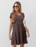 Vestido Curto Manuela Marrom