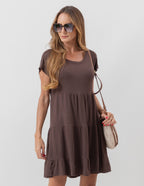 Vestido Curto Manuela Marrom