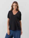 Blusa Transpassada Preta