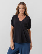Blusa Transpassada Preta
