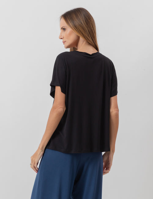 Blusa Transpassada Preta