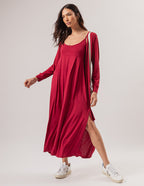 Vestido Luciana Bordo com Cardigan Bordo