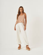 Conjunto Blusa Rio Bege e Calça Aladin Off White