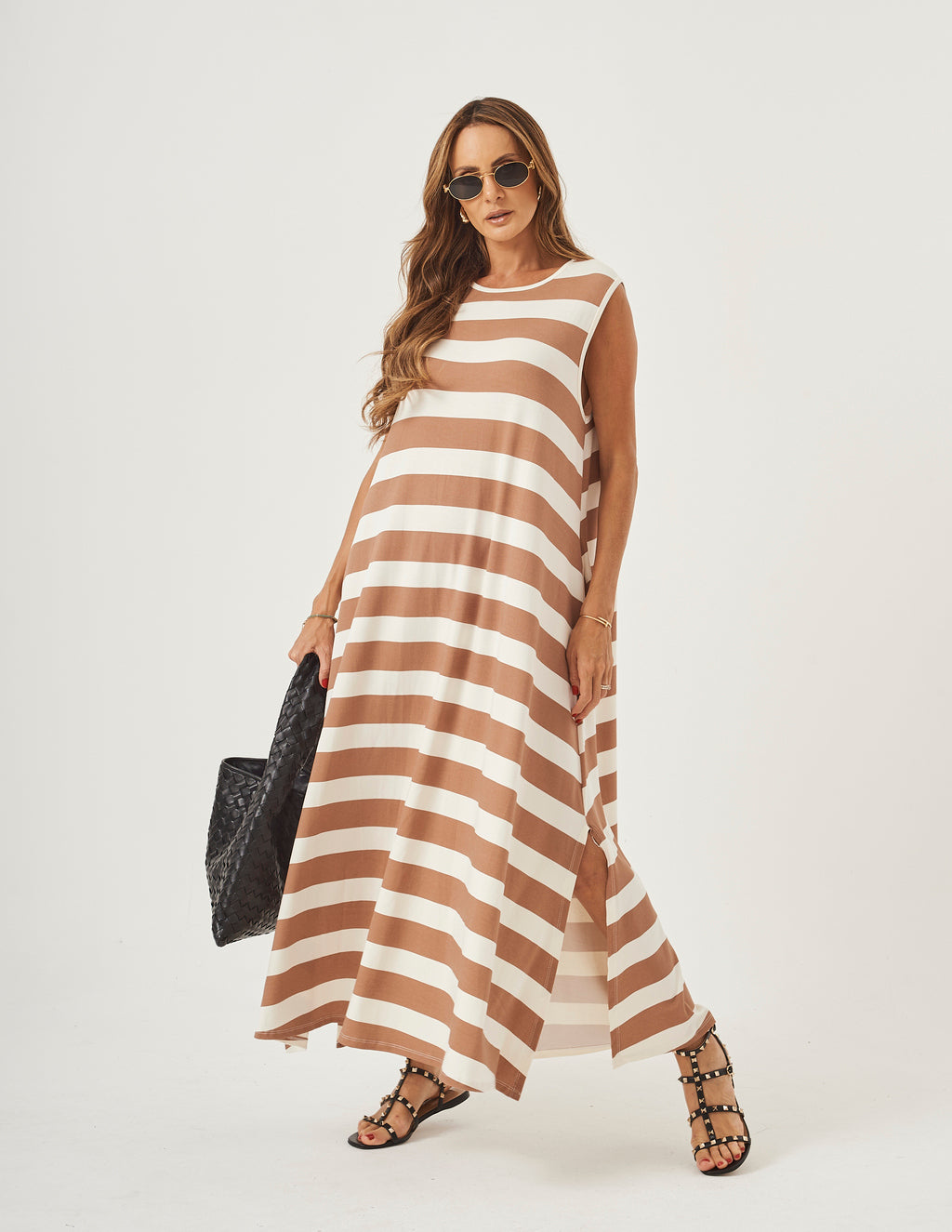 Vestido Clara Listrado Capuccino