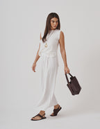 Conjunto Regata Fendas Off white e Calça Vera Off white