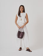 Conjunto Regata Fendas Off white e Calça Vera Off white