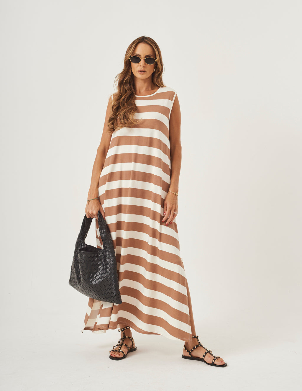 Vestido Clara Listrado Capuccino