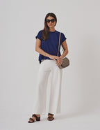 Conjunto Blusa Eleonora Marinho e Calça Panama Off White