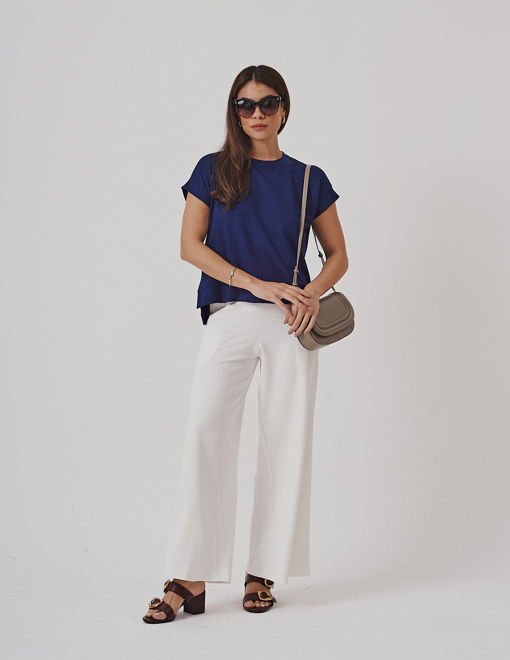 Conjunto Blusa Eleonora Marinho e Calça Panama Off White