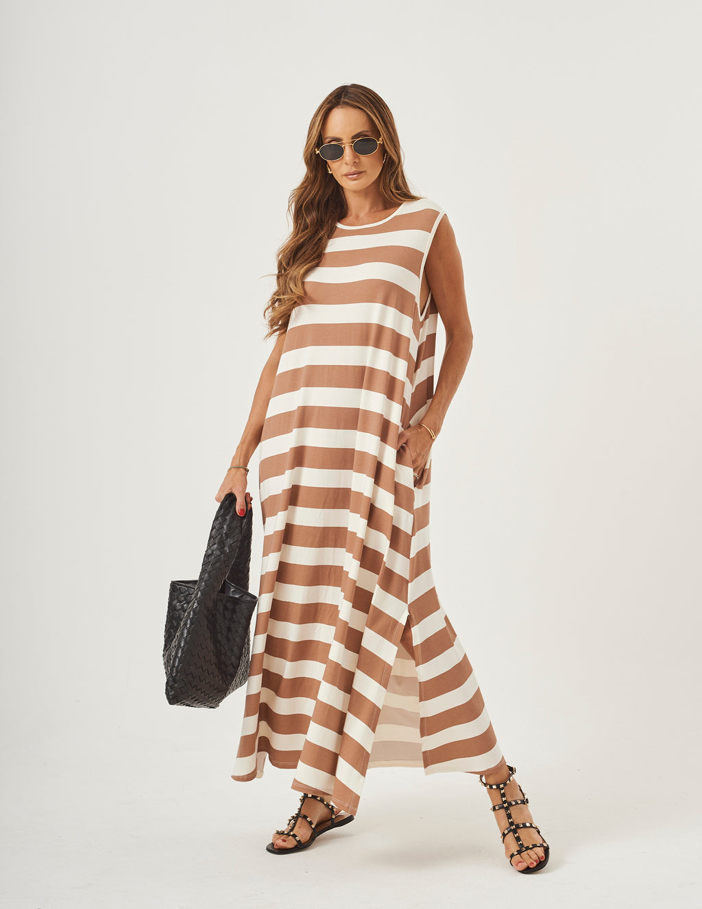 Vestido Clara Listrado Capuccino