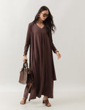 Conjunto Sophie Marrom - Vestido e Cardigan