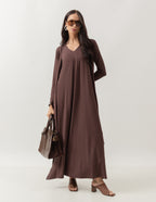 Conjunto Sophie Marrom - Vestido e Cardigan
