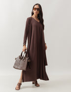 Conjunto Sophie Marrom - Vestido e Cardigan