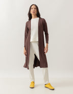 Cardigan com Fendas Sophie Marrom
