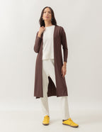Cardigan com Fendas Sophie Marrom