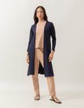 Cardigan com Fendas Sophie Azul Marinho