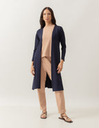 Cardigan com Fendas Sophie Azul Marinho