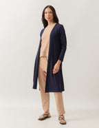 Cardigan com Fendas Sophie Azul Marinho