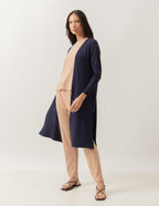 Cardigan com Fendas Sophie Azul Marinho