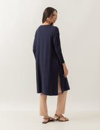 Cardigan com Fendas Sophie Azul Marinho