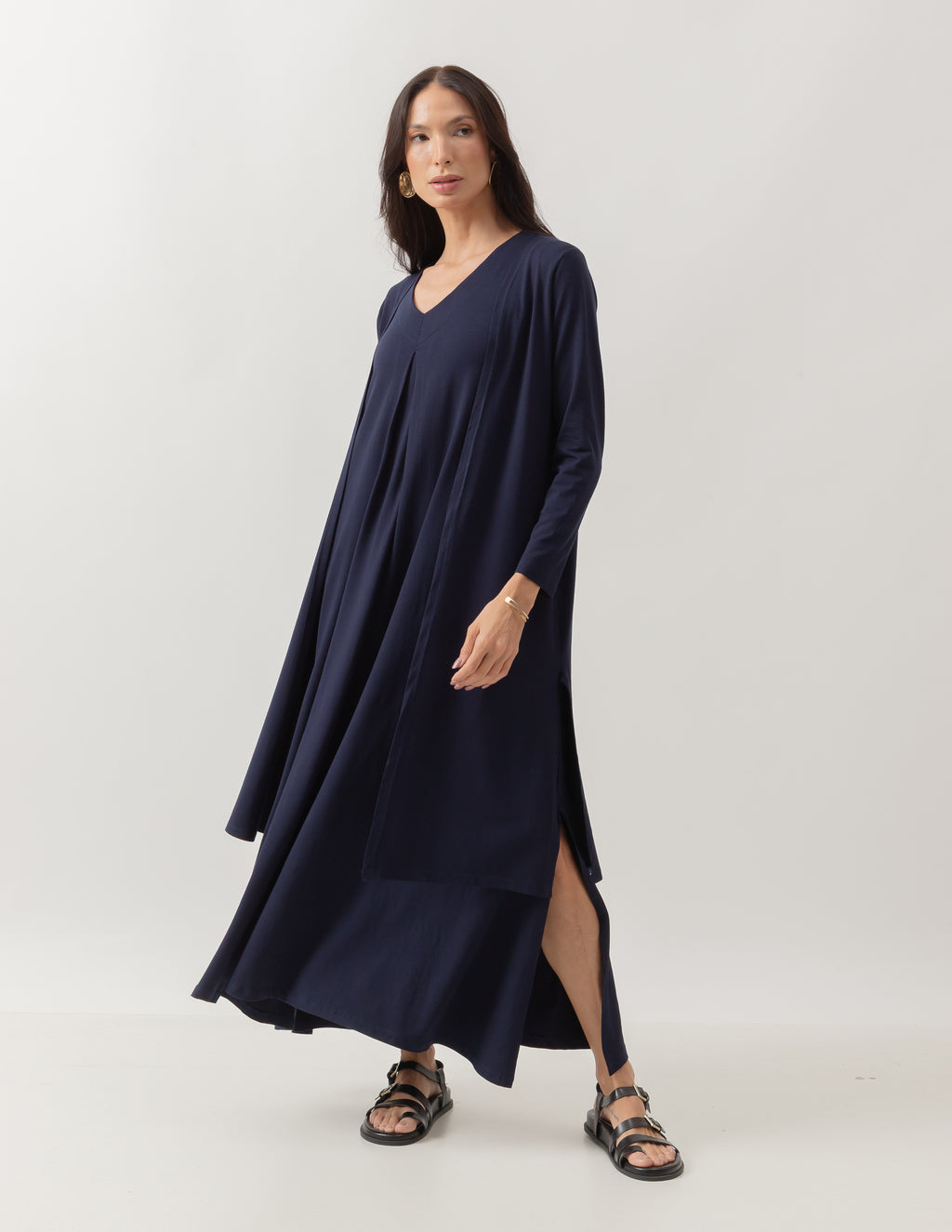 Conjunto Sophie Azul Marinho - Vestido e Cardigan