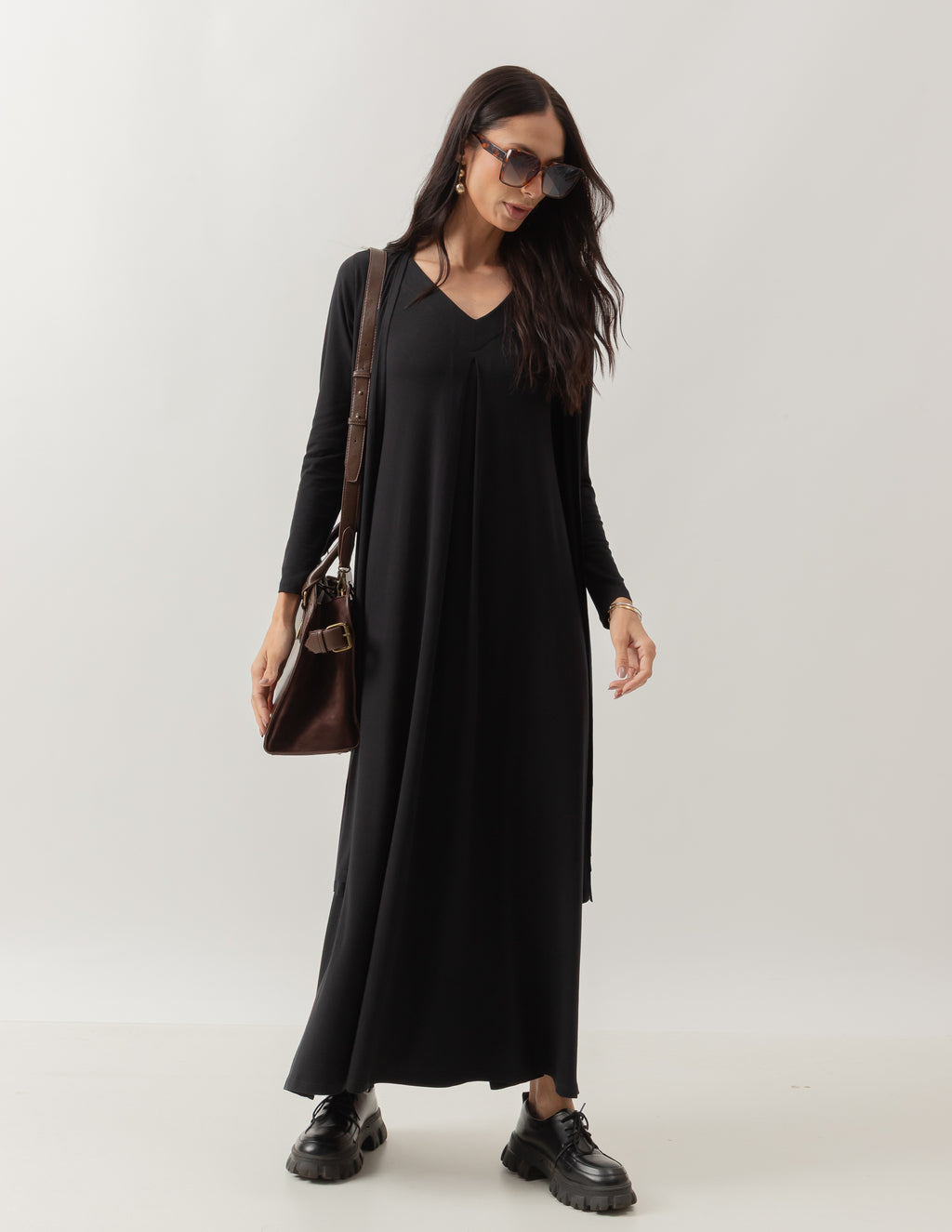 Conjunto Sophie Preto - Vestido e Cardigan
