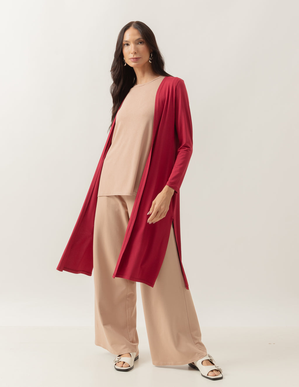 Cardigan com Fendas Sophie Bordo