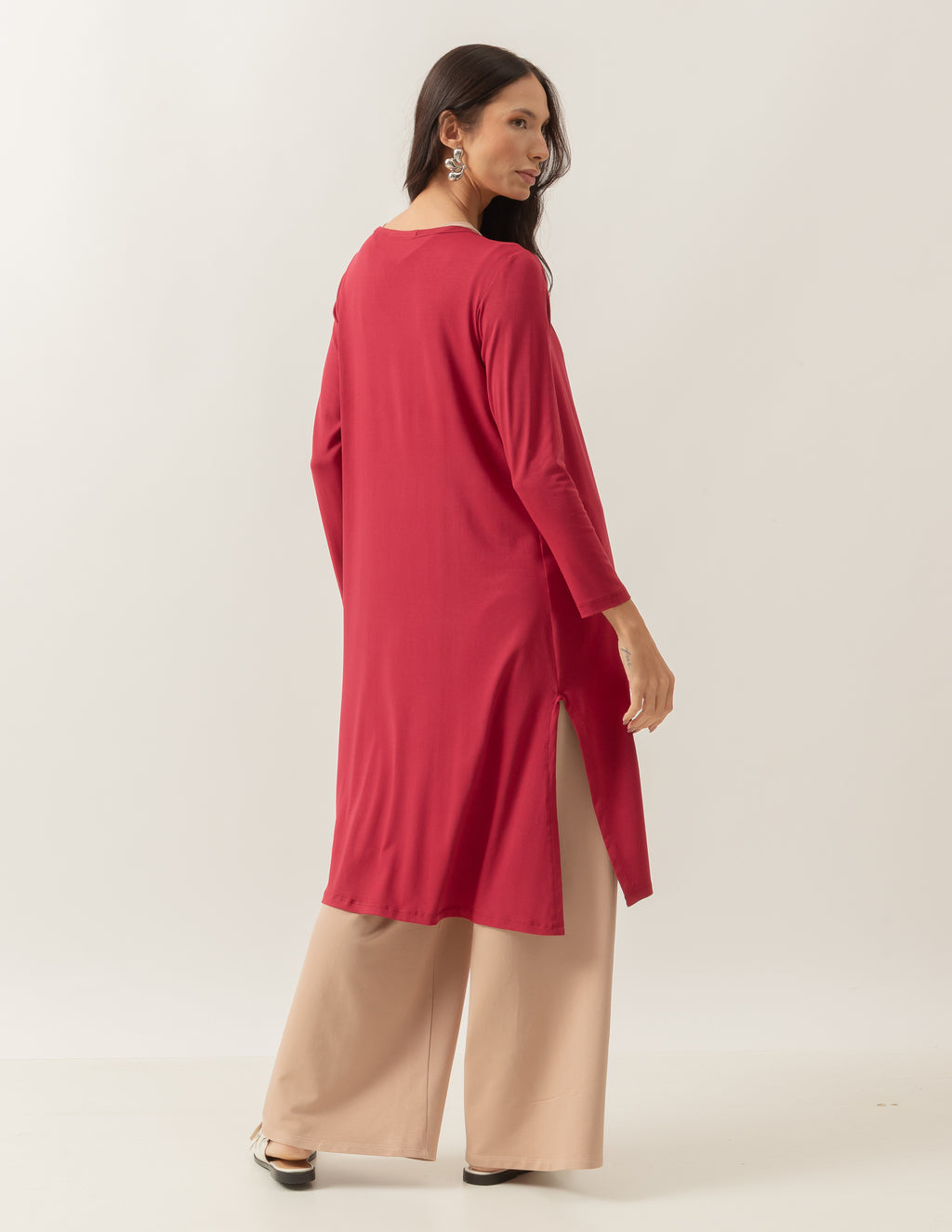 Cardigan com Fendas Sophie Bordo
